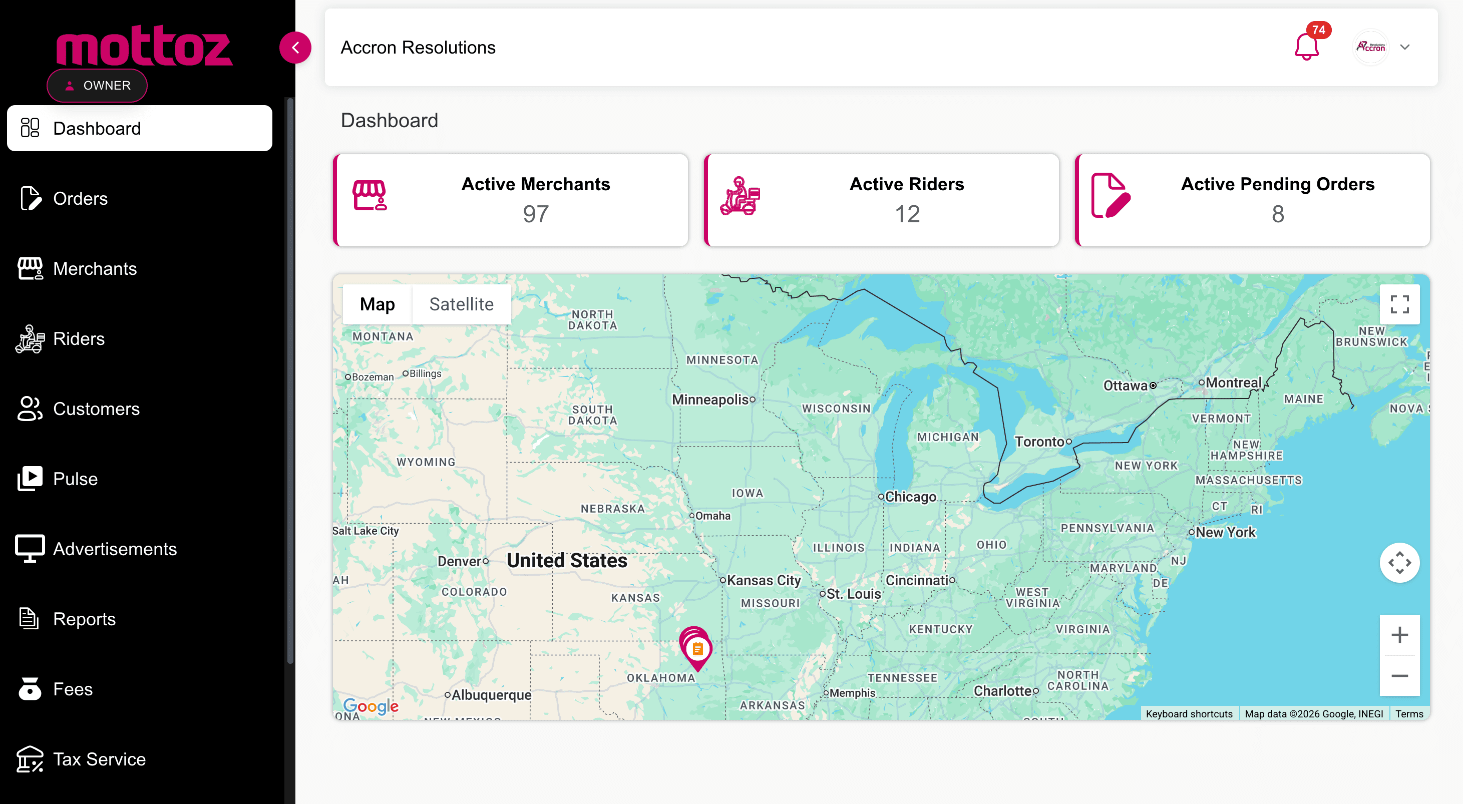 MOTTOZ Admin Dashboard
