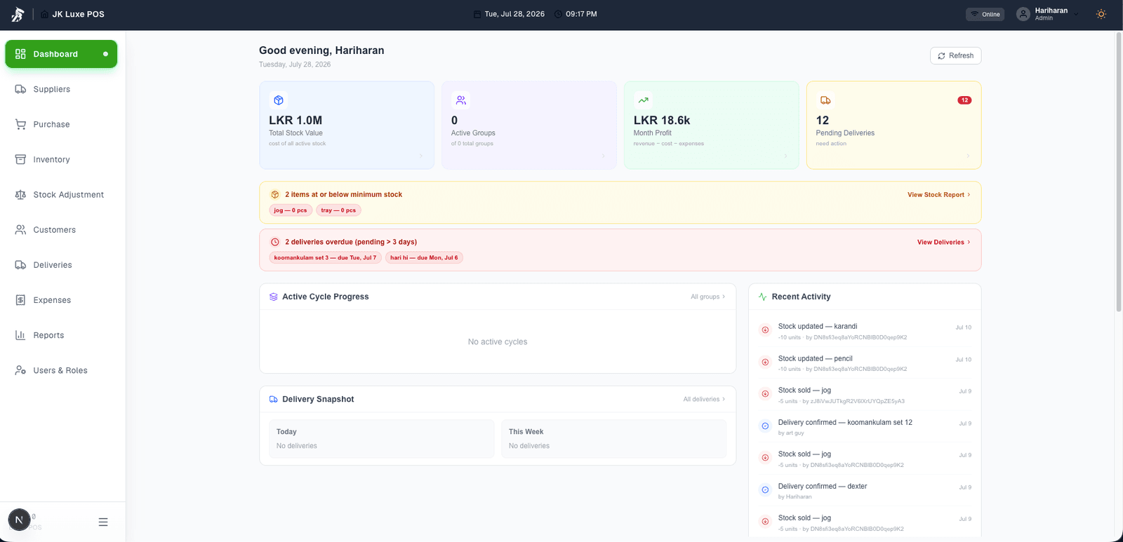 Distribution & Cycle Management Platform — Full Stack Project by Sivapalan Mithushan